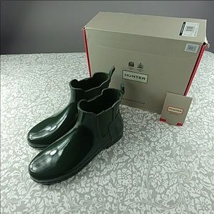 Hunter Ankle Boots Chelsea Gloss Sz 10